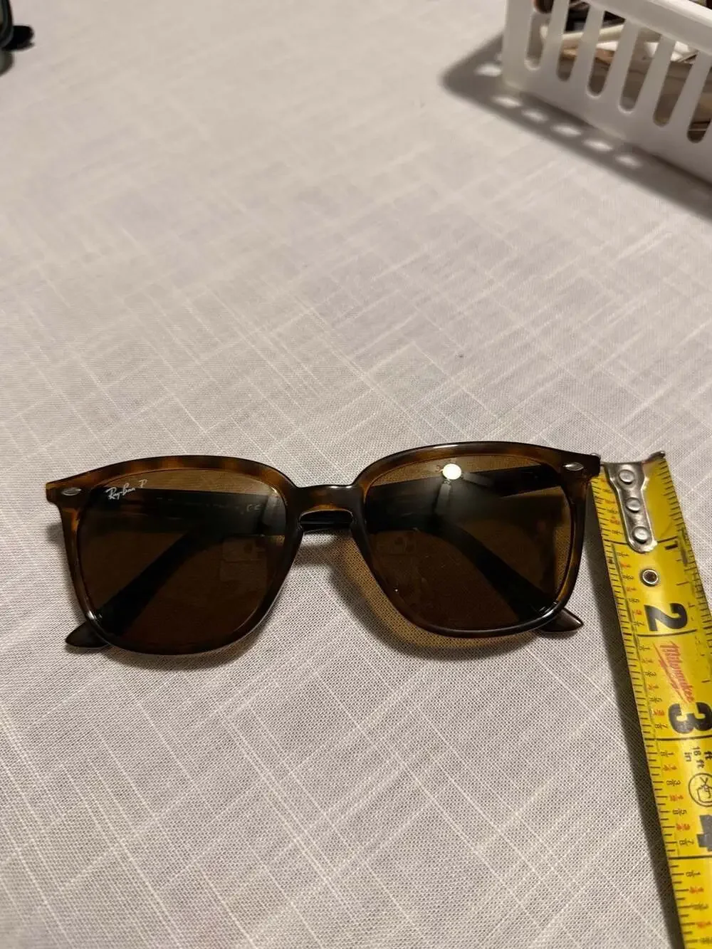 Ray-Ban RB4362 Polarized Tortoise Havana Square Sunglasses 55-18